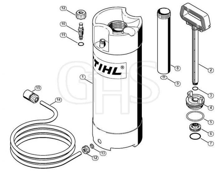 Genuine Stihl TS360 / R - Pressurized water tank (28.2010)