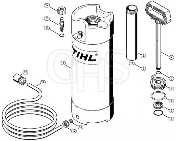 Genuine Stihl TS800 / N - Pressurized water tank (28.2010)