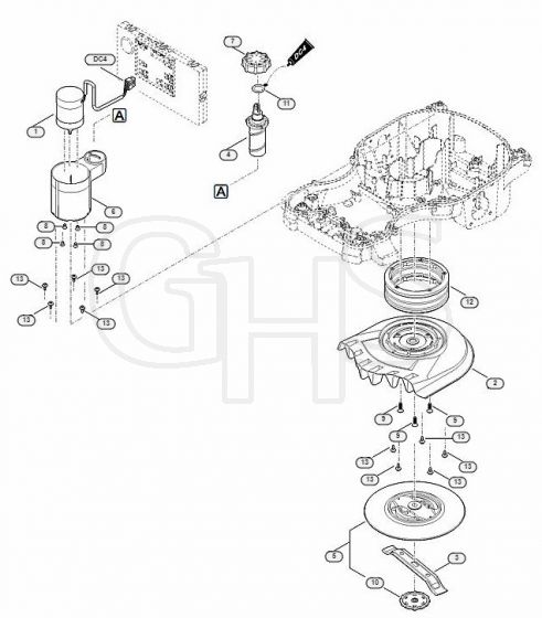 Genuine Stihl RMI422.2 P / D - Mowing deck, height adjustment