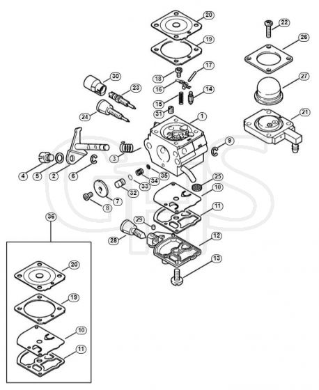 Genuine Stihl HT70 K / H - Carburetor 4137/23 BR