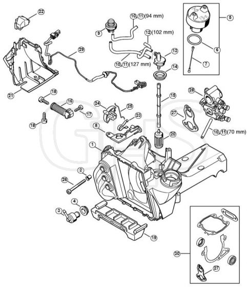 Genuine Stihl TS440 / F - Tank housing