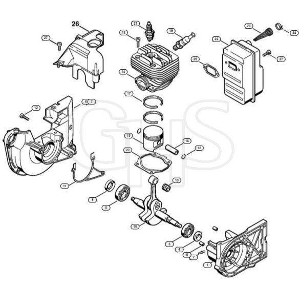 Genuine Stihl TS400 / A - Crankcase