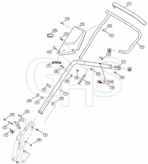 Genuine Stihl RMA765 V / B - Handle lower part