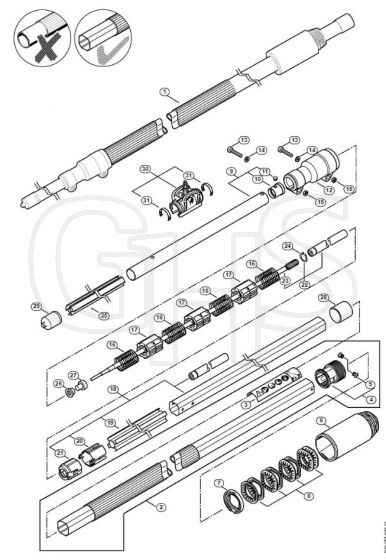 Genuine Stihl HT133 / J - Drive tube assembly