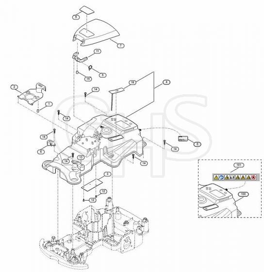 Genuine Stihl RMI422.0 P / B - Housing upper part