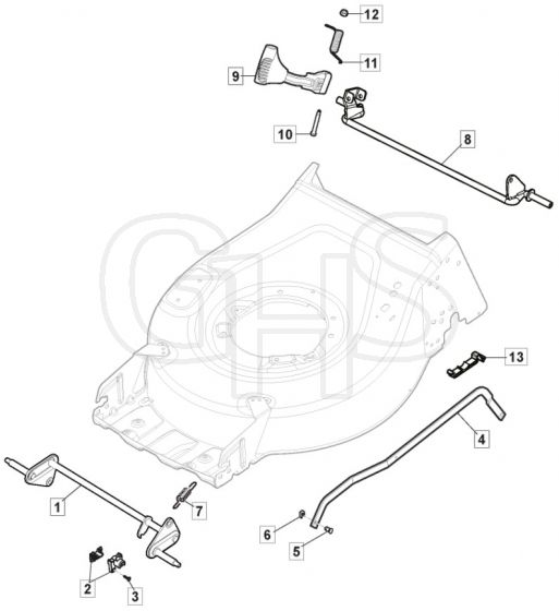 HP185 - 2022 - 2L0481043/MC - Mountfield Rotary Mower Height Adjusting Diagram