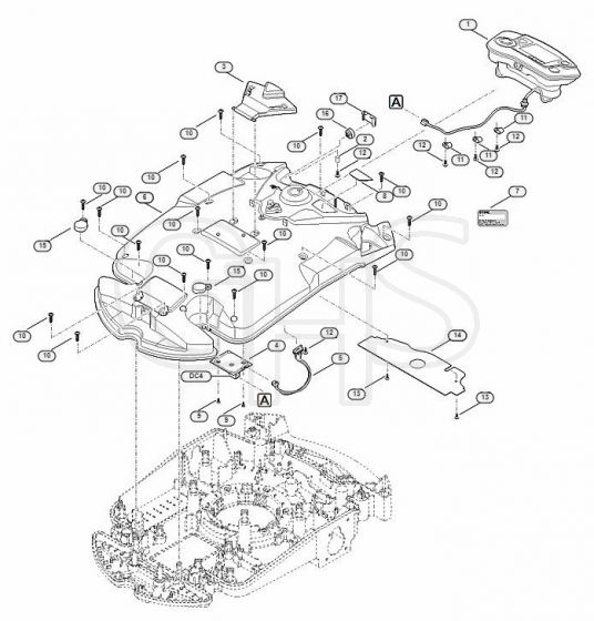 Genuine Stihl RMI632.1 / B - Housing upper part