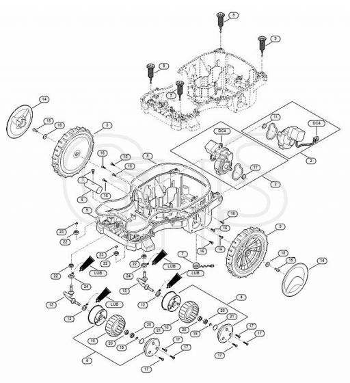 Genuine Stihl RMI422.1 / C - Lower housing, chassis