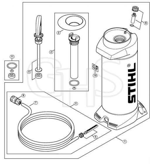 Genuine Stihl TS460 / R - Pressurized water tank