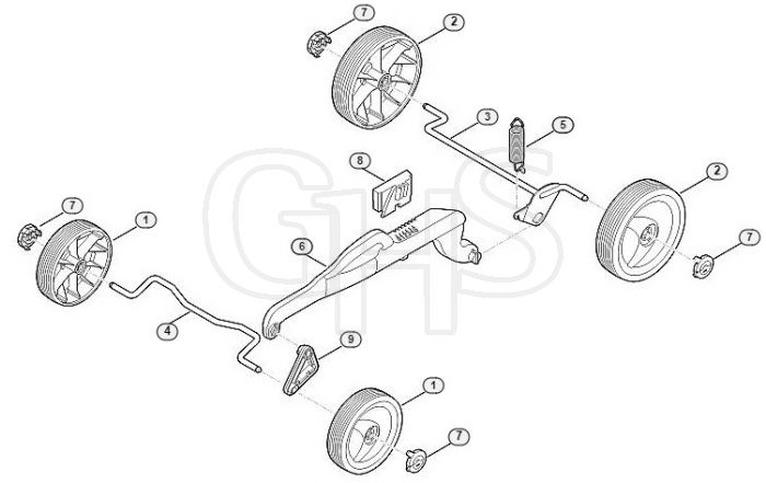 Genuine Stihl RMA339 / C - Chassis, height adjustment