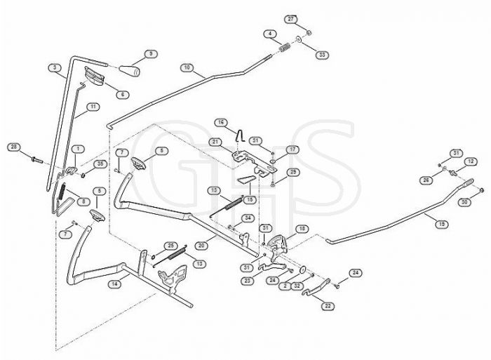 Genuine Stihl RT5097.1 / J - Brake, Parking brake, Control lever