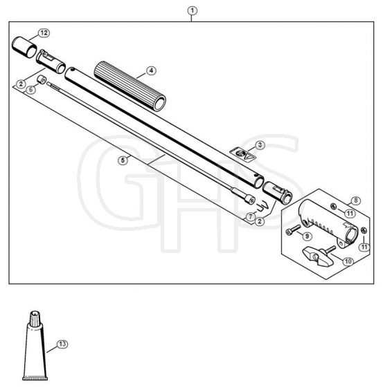 Genuine Stihl KM90 R / N - Drive tube extension 0.5 m HL-KM 0°, HL-KM 135°, HT-KM, SP-KM