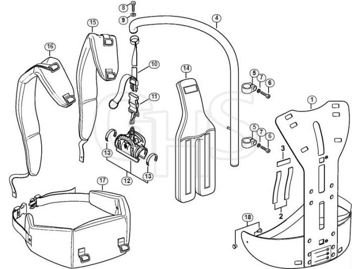 Genuine Stihl HT75 / AK - Back mounted support system RTS