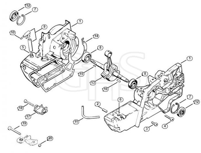 Genuine Stihl TS350 / A - Crankcase