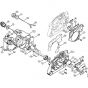 Genuine Stihl 034 / A - Crankcase, Chain tensioner