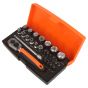 Genuine Bahco Socket Set, 1/4" Drive, 25 Piece - SL25