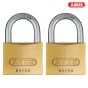 ABUS 65/50 50mm Brass Padlock Twin Pack Carded - 54258