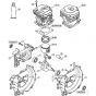 Genuine Stihl FR410 C-E / A - Crankcase, Cylinder