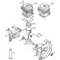 Genuine Stihl FS240 RC-E / A - Crankcase, Cylinder