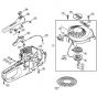 Genuine Stihl HS45 2-MIX / J - Rewind starter, Handle housing 2-MIX