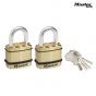 Master Lock Excell Brass Finish 45mm Padlock 4-Pin - Keyed Alike x 2 - M1BEURT