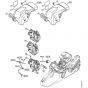 Genuine Stihl MS251 C-BE / L - Shroud, Air Baffle