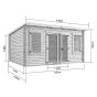 Store More Ashley Pent Log Cabin Garden Room - PT-4.5m x 3.5m