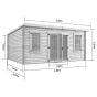 Store More Ashley Pent Log Cabin Garden Room - PT-5.0m x 4.0m