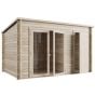 Store More Darton Pent Log Cabin Summerhouse with Side Store - PT-12ft x 8ft