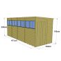 Store More Tongue and Groove Pent Shed - 16x6 Windowed