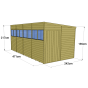 Store More Tongue and Groove Pent Shed - 16x8 Windowed