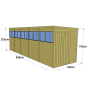 Store More Tongue and Groove Pent Shed - 20x6 Windowed