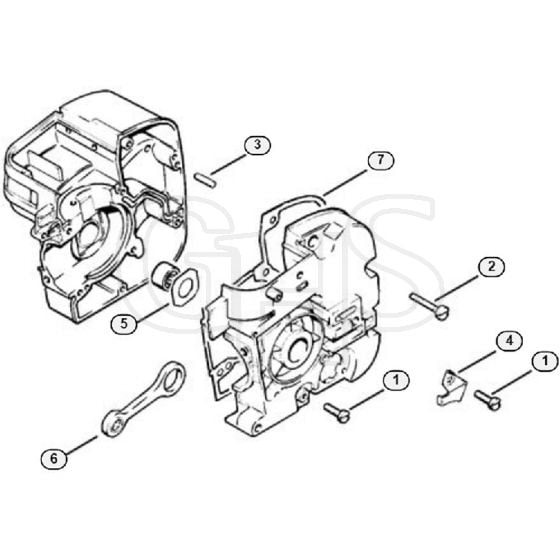 Genuine Stihl 010 AV / B - Crankcase (35.85), (25.84)