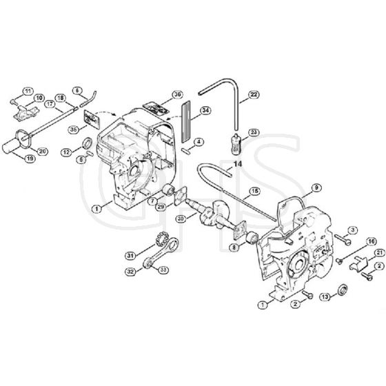 Genuine Stihl 011 AVE / A - Crankcase