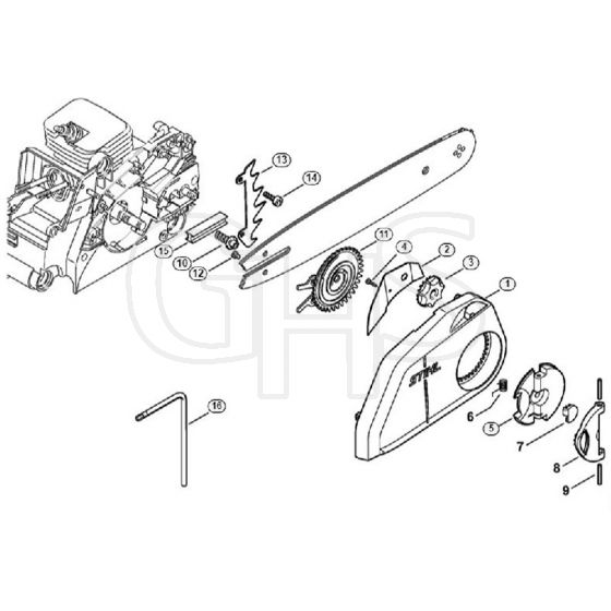 Genuine Stihl 017 / E - Quick chain tensioner