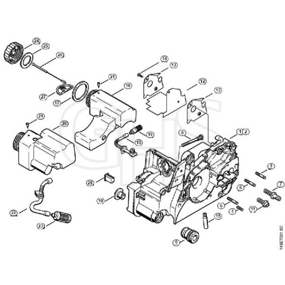 Genuine Stihl 018 C / A - Motor housing