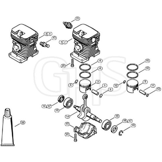 Genuine Stihl 018 C / B - Cylinder