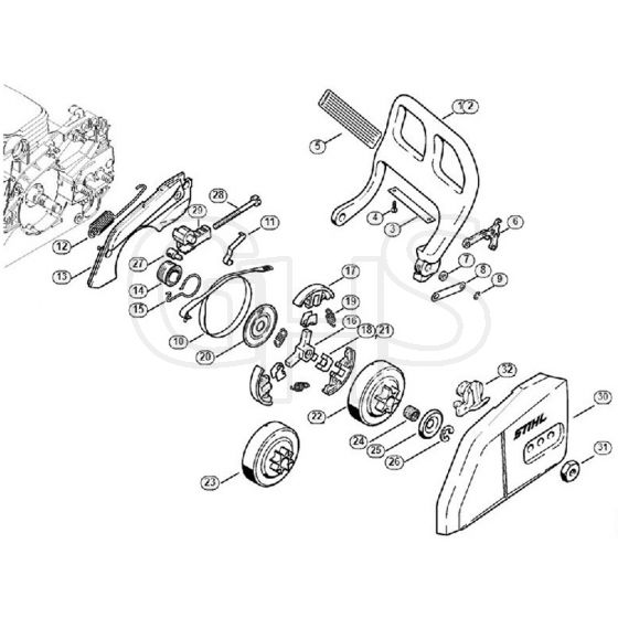 Genuine Stihl 018 C / E - Hand guard, Chain brake