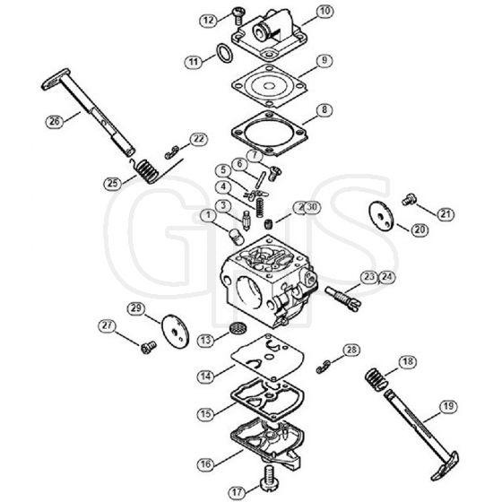 Genuine Stihl 018 C / H - Carburetor C1Q-S57, C1Q-S57