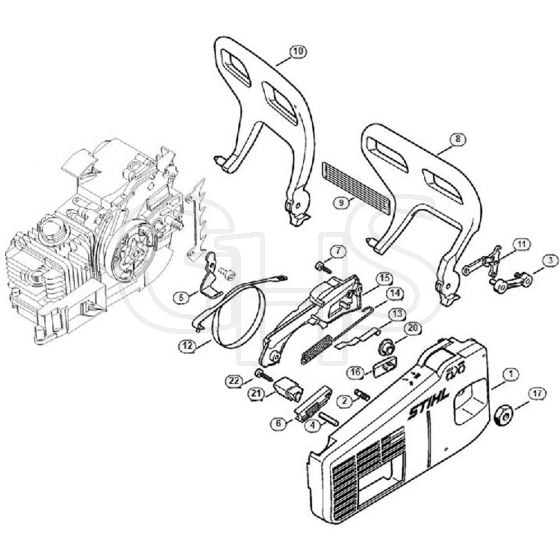 Genuine Stihl 020 1129 / E - Chain sprocket cover