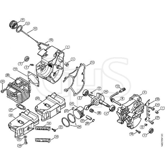 Genuine Stihl 020 T / A - Crankcase