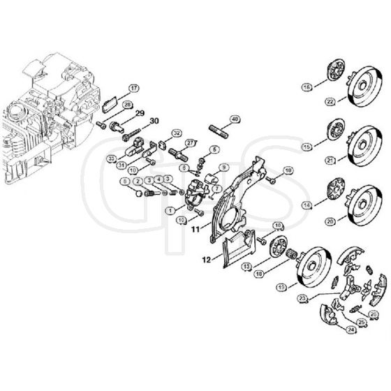 Genuine Stihl 020 T / B - Oil pump, Clutch