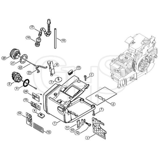 Genuine Stihl 020 T / C - Tank housing 020 T