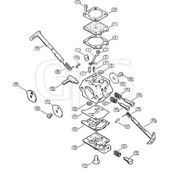 Genuine Stihl 021 / P - Carbuetor WT-215, WT-286