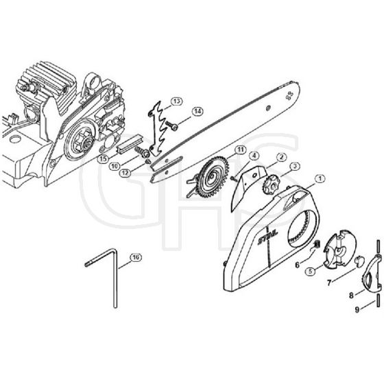 Genuine Stihl 023 L / E - Quick chain tensioner