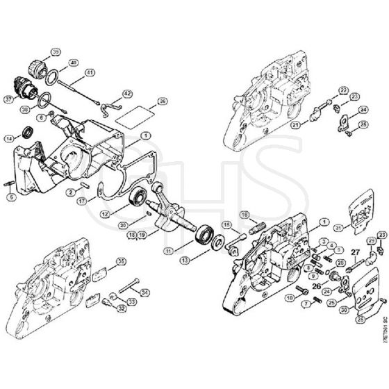 Genuine Stihl 024 / A - Crankcase