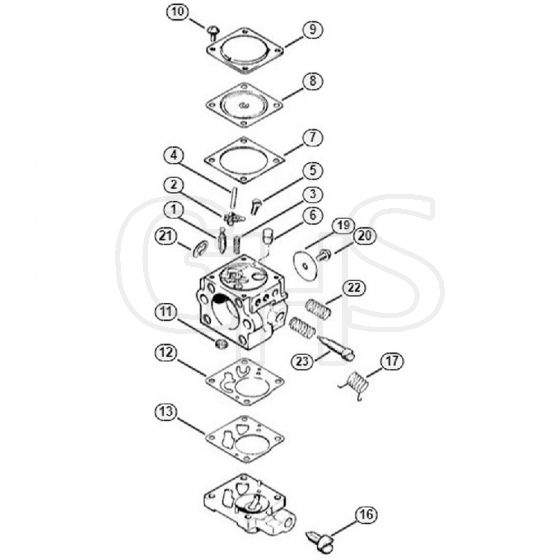 Genuine Stihl 024 WB / Q - Carburetor HU-54 (40.88)