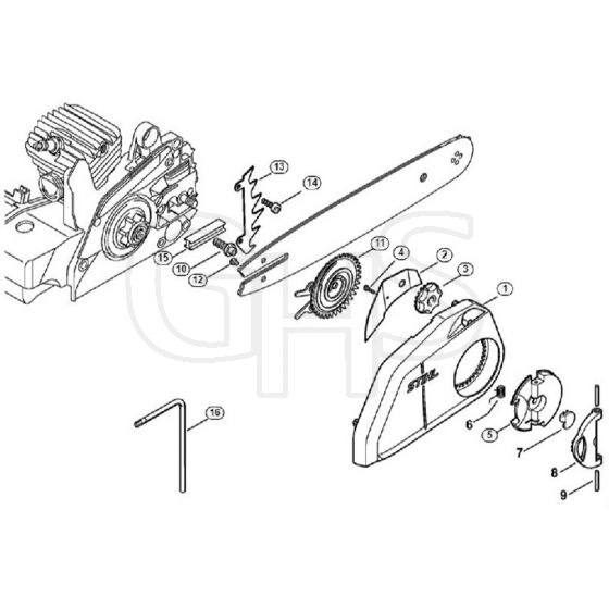 Genuine Stihl 025 / E - Quick chain tensioner