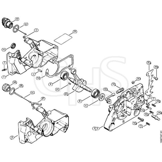 Genuine Stihl 026 / A - Crankcase