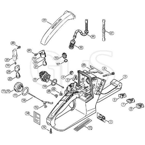 Genuine Stihl 026 / J - Tank housing